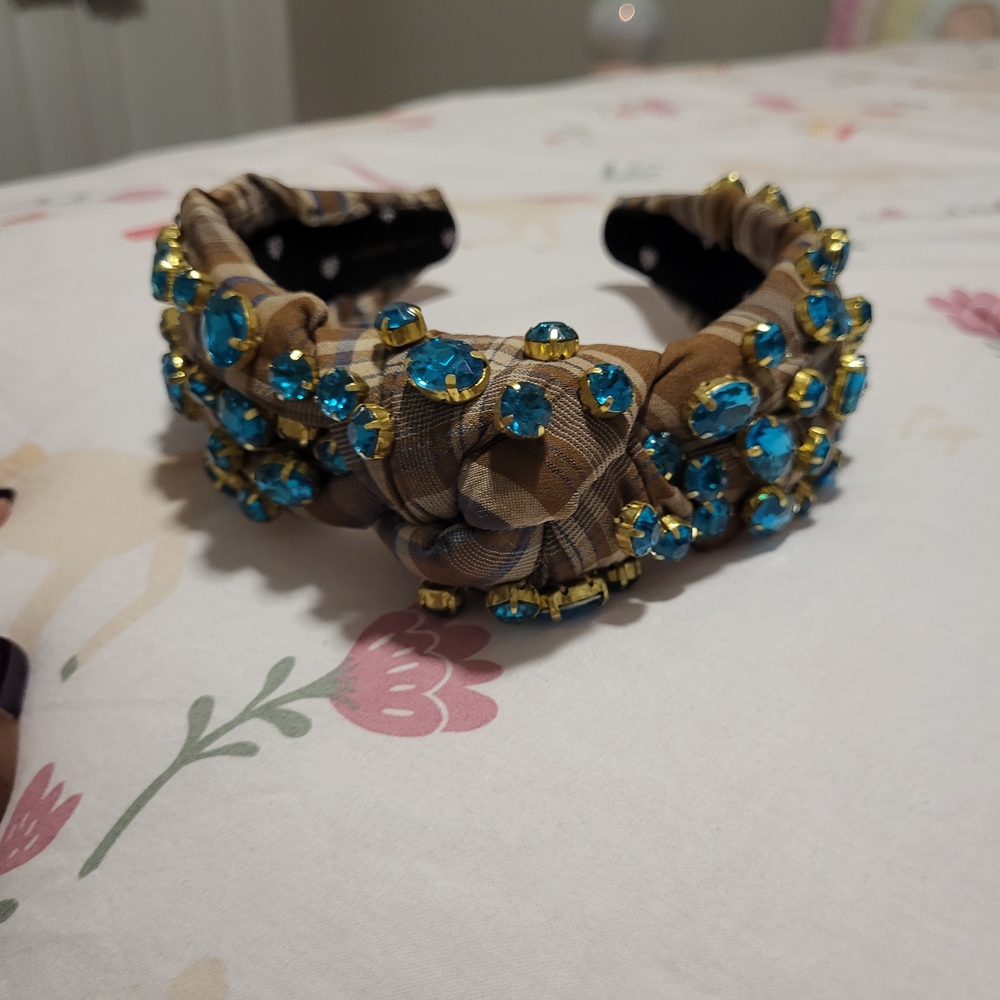 Lele Sadoughi Embellished Headband with Blue Accents
